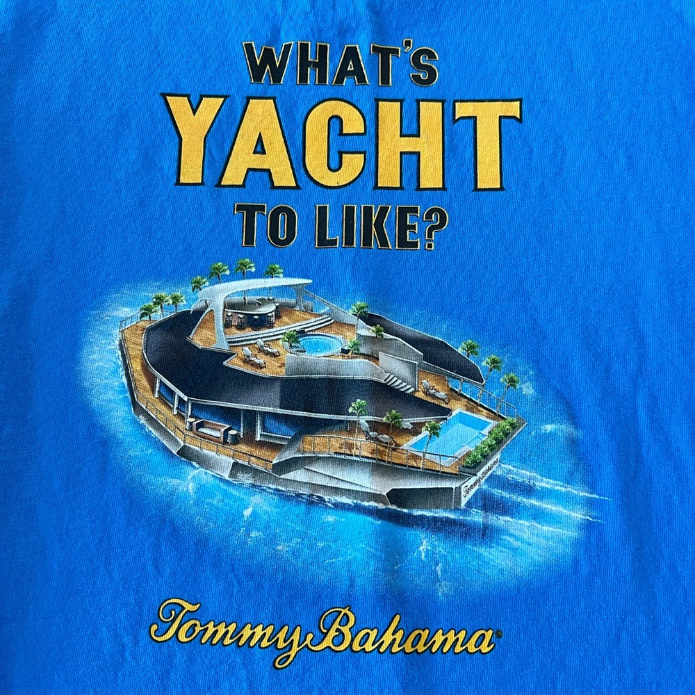Tommy Bahama Blue Graphic Yacht Tshirt Size S - Picture 2 of 7